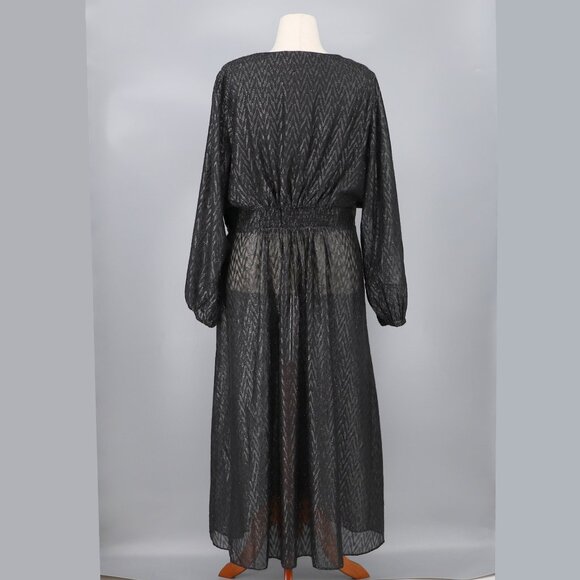 NWT CITY CHIC Chloe Jacket Maxi Metallic Sparkle Flared in Black Size XL/22 - Picture 6 of 9